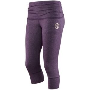 Zumba Wear Purple Capri Leggings Rollover Scrunch So Bootyful Sz XXL Dance Pants